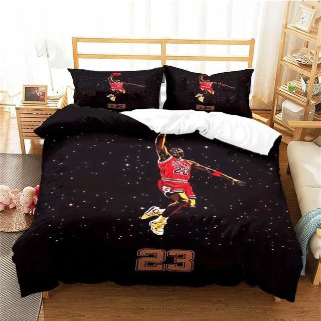 Bettwäsche Set Binchi Fitness Basketball Design Schwarz mit Bettbezug und Kissenbezug, B/H: 135 x 200 cm - Bild 1