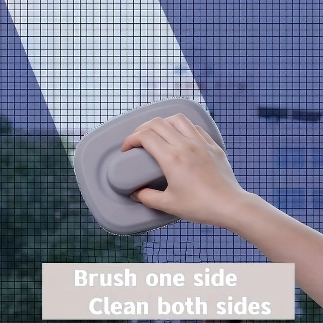 Multifunktionale Fensterreinigungsbürste mit Griff für Staub, Tierhaare und Oberflächen in Pink und Grau BHL2143-FRO - Bild 1