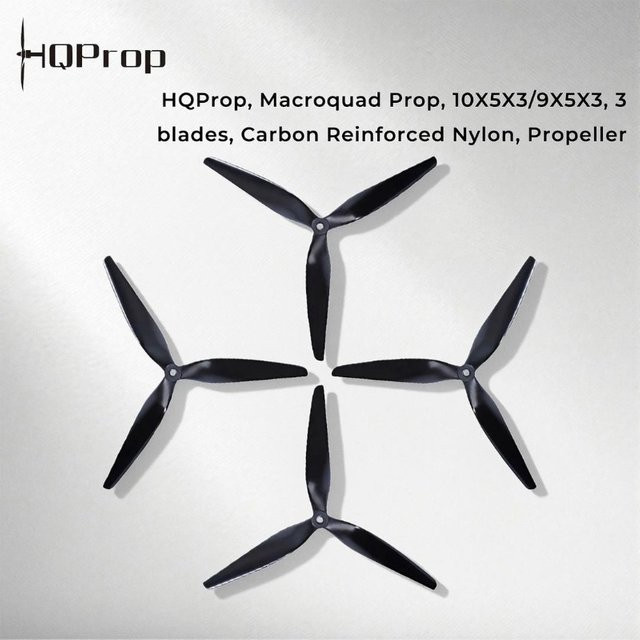 HQProp Macroquad Propeller, 3-Blatt, Schwarz, Kunststoff - Bild 1