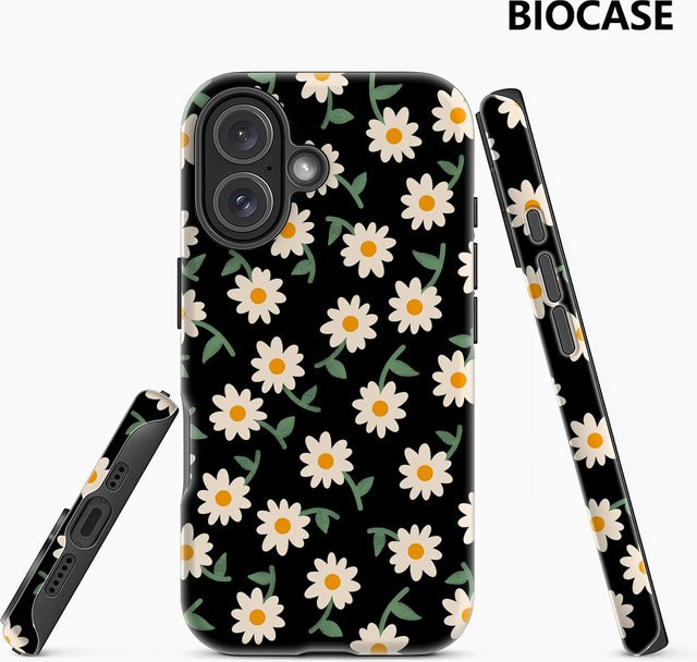 Potdemiel Noir Daisy Robuste Magnetische Handyhülle für iPhone 17 16 15 14 13 Pro Max Plus in Schwarz - Bild 1