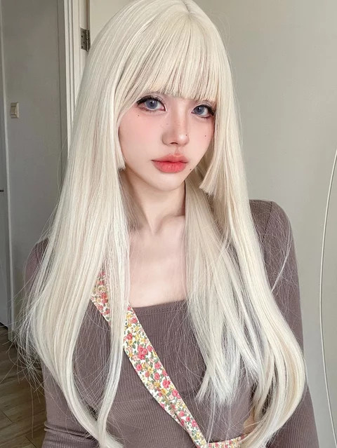YGGDRASIL Perücke, blond platin gold, synthetisch, glatt, Damen - Bild 1