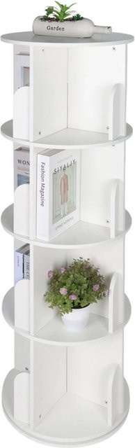 Relaxdays Bücherregal aus MDF in Weiß, modern und drehbar, Höhe: 128 cm, Tiefe: 40 cm - Bild 1