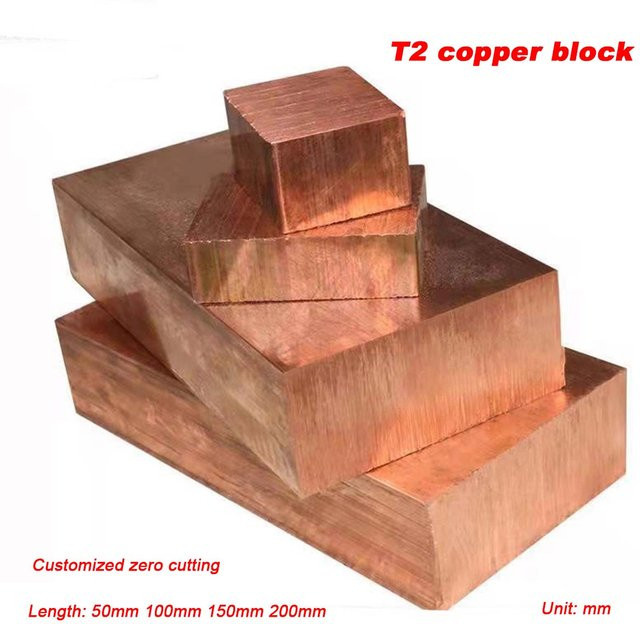 Maßgefertigter Zero-Cut T2 Kupferblock aus Reinkupfer C1100 in Lila-Kupfer, Rechteckiges Kupfermaterial - Bild 1