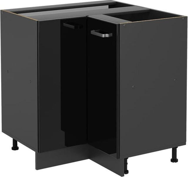 Vicco Eckunterschrank R-Line Küchenschrank modern in Anthrazit und Schwarz mit Hochglanz-Finish - Bild 1
