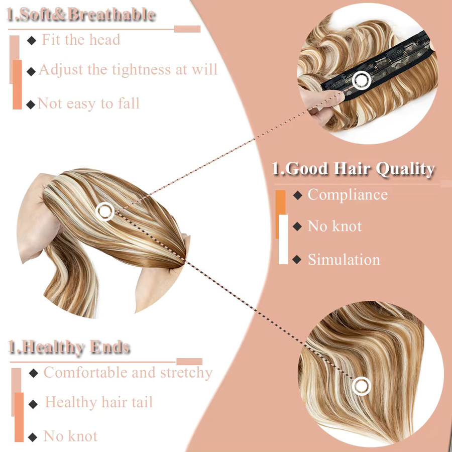 S-noilite Clip-in-Haarverlängerungen, gewellt, 22 Zoll, 4 Stück, Damen - Bild 2