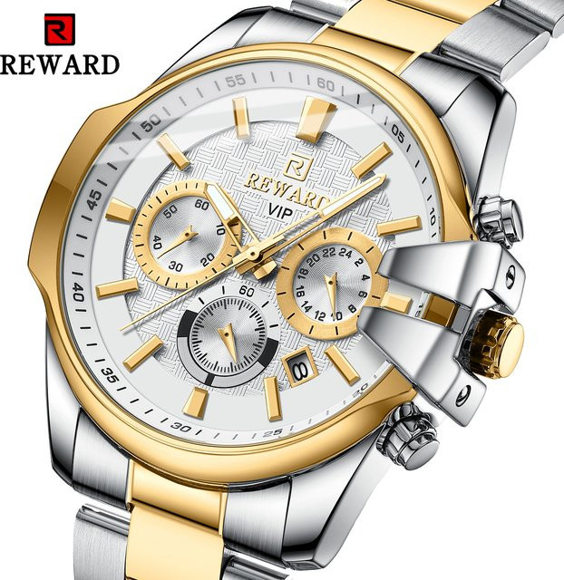 BELOHNUNG Armbanduhr Chronograph, Quarz, Edelstahl, Schwarz, Herren - Bild 1