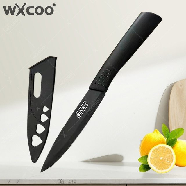 WXCOO Küchenmesser-Set aus Edelstahl in Schwarz für Obst und Gemüse - Bild 1