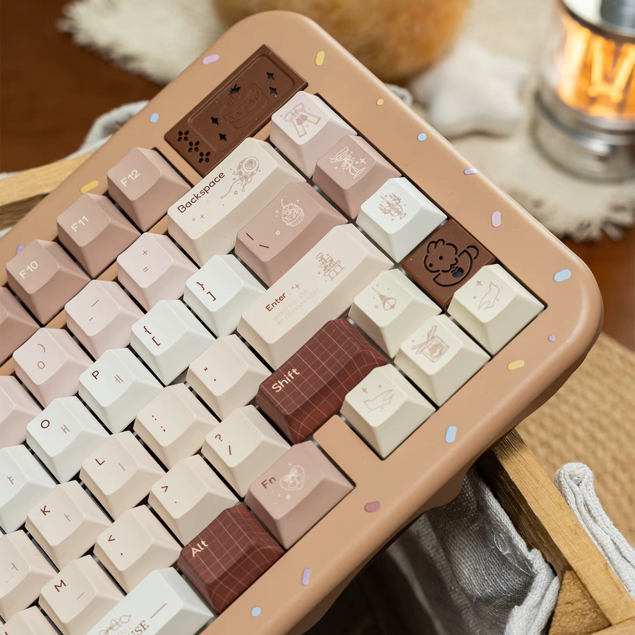 Venit Keys Tastenkappen Islex Brown Caramel Dye-Sub PBT Cherry Profile für mechanische Tastaturen MX 61/87/96/104 - Bild 3