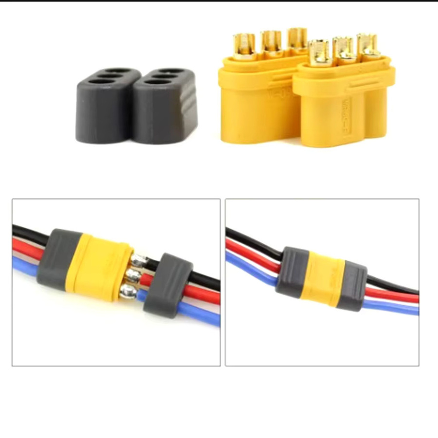 MR60 MR30 3-Pin-Steckverbinder Set mit Hülle, 3,5 mm, gelb, männlich und weiblich für Motorstecker und Modellbatterien - Bild 2