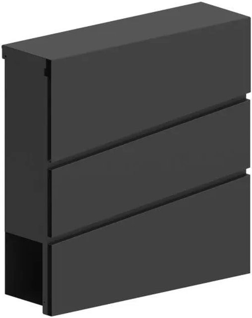 FeNau Briefkasten aus verzinktem Stahlblech in Schwarz RAL 9017, Wandmontage, B/H/T: 37,0 x 37,0 x 10,5 cm - Bild 1