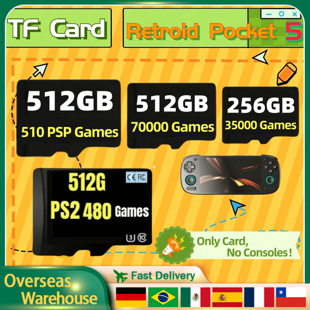 Retroid Pocket 5 MicroSD Speicherkarte 512 GB für Android 13 Handheld-Geräte - Bild 1