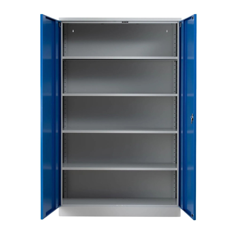 PROREGAL Stahlschrank Bee mit 8 lackierten Fachböden, Korpus Lichtgrau und Front Enzianblau, H x B x T: 195 x 120 x 50 cm - Bild 2
