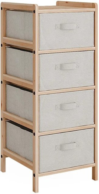Vicco Badschrank Bruno Beige B: 34,5 cm, H: 86 cm mit 4 Stoffschubladen - Bild 2