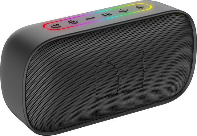 Tragbarer Bluetooth-Lautsprecher Monster S150 in Schwarz mit 14W Leistung, TWS-Funktion, RGB-Beleuchtung und IPX7 Wasserdichtigkeit - Bild 1