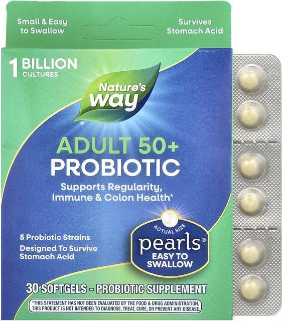 Nature's Way Probiotische Perlen Adalt 50+, 30 Weichkapseln, Unisex - Bild 1