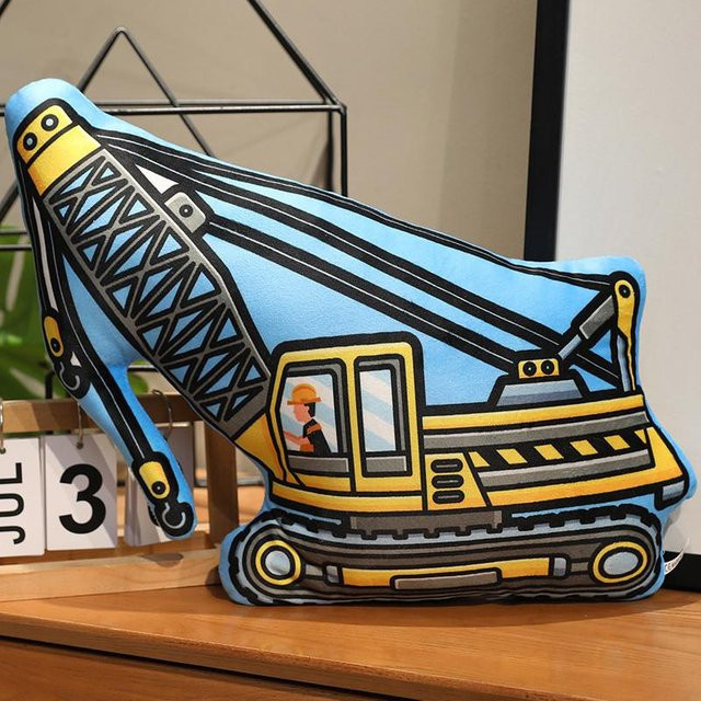 Cartoon-Bagger Lader LKW Stoffpuppe, Plüsch / Textil, 40cm, ab 14 Jahre - Bild 1