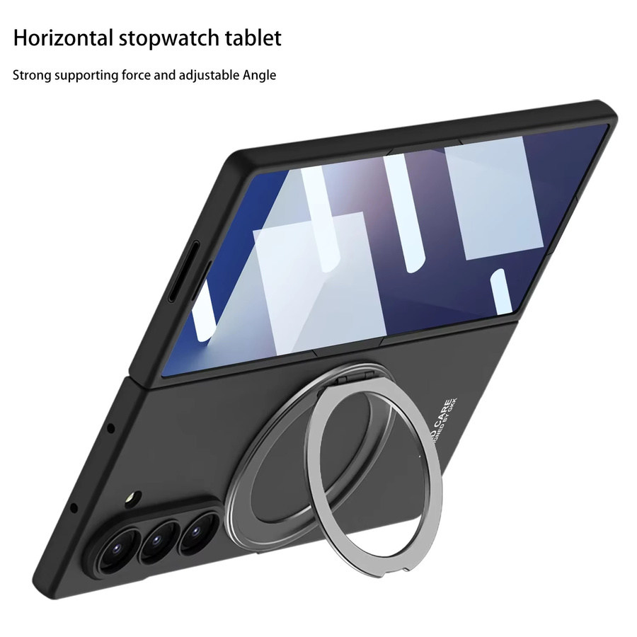 Magnetische und drehbare Schutzhülle für Samsung Galaxy Z Fold 7 und Z Fold 6 mit kabelloser Ladefunktion und gehärtetem Schutzfilm in Schwarz - Bild 3