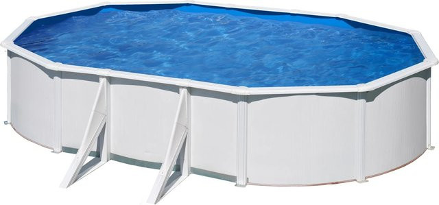 Gre Pool Bora Bora Oval Aufstellpool aus verzinktem Stahl in Weiß und Blau, B/T/H: 500 x 300 x 120 cm - Bild 1