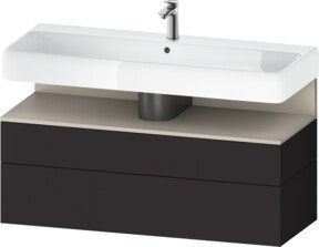 Duravit Waschtischunterschrank Qatego in Schwarz Matt, B/T/H: 119 x 47 x 59 cm - Bild 1
