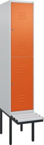 C+P Doppelstock-Spind Classic PLUS Sitzbank mit 1 Abteil und Zylinderschloss, B/T/H: 212,0 x 40,0 x 81,5 cm - Bild 1