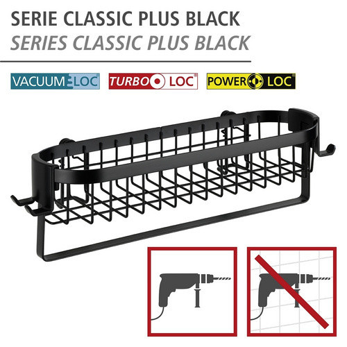 WENKO Wandablage Classic Pl in Schwarz aus Stahl - Bild 3