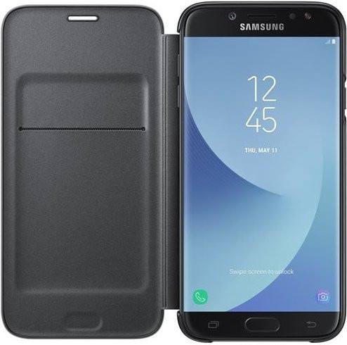 EF-WJ730 Wallet Cover Handyhülle für Samsung Galaxy J7 (2017) in Schwarz - Bild 1