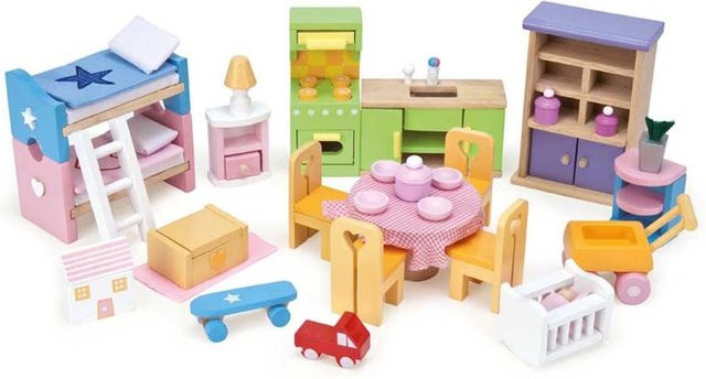Le Toy Van Puppenhaus Zubehör Starter Möbel Set aus Holz - Bild 1