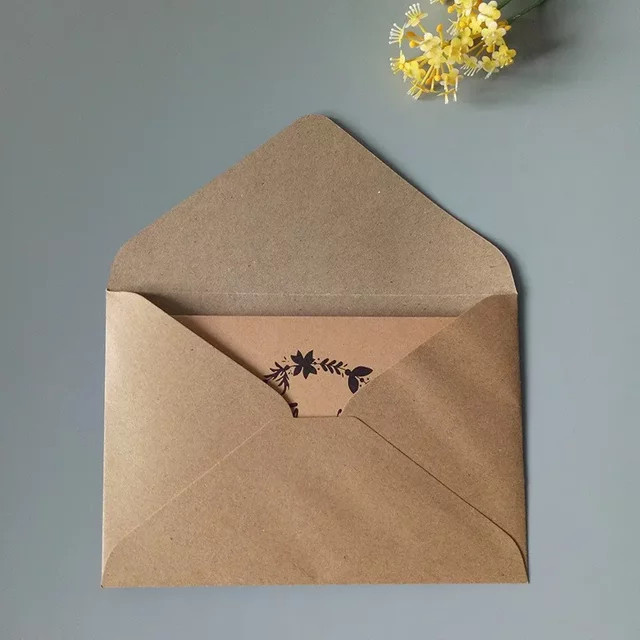 Retro Kraftpapier Umschläge C6 für Grußkarten in Braun und Beige, B: 10,5 cm x H: 7,0 cm - Bild 1