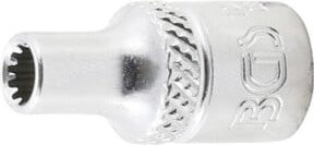BGS Steckschlüssel-Einsatz Gear Lock 10104 aus Chrom-Vanadium, Antrieb Innenvierkant 1/4 Zoll (6,3 mm), Schlüsselweite 4 mm, Silber - Bild 1