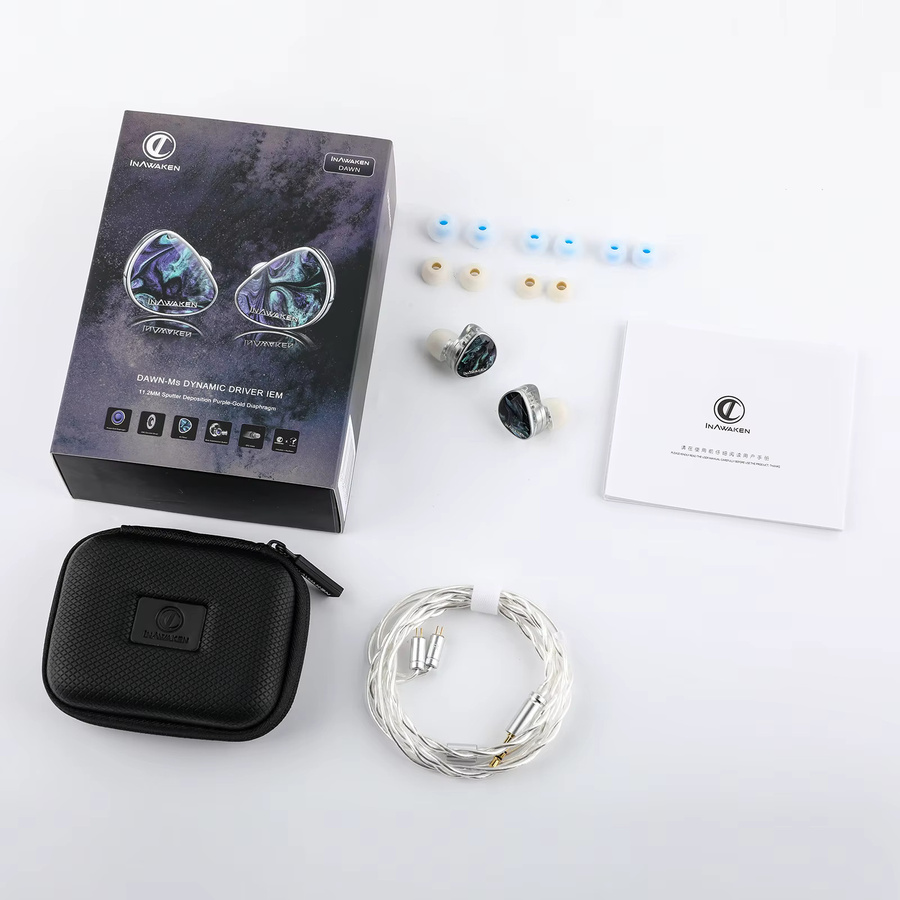 INAWAKEN DAWN Ms IEM In-Ear Kopfhörer mit lila-goldener Membran-Dynamik-Treiber und abgeschirmtem OFC-Kabel für Audiophile - Bild 4