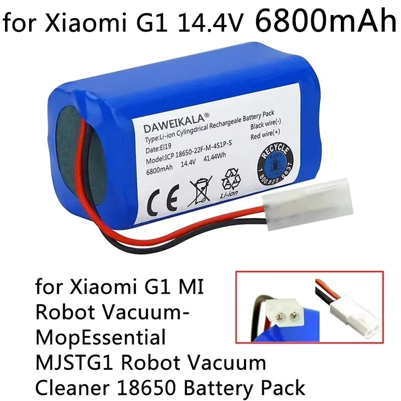 Xiaomi Ersatzakku für Mi Essential MJSTG1 Roboterstaubsauger, 14,4 V Lithium-Ionen Akku mit 6800 mAh, 4S1P 18650 Zellen, Blau - Bild 2