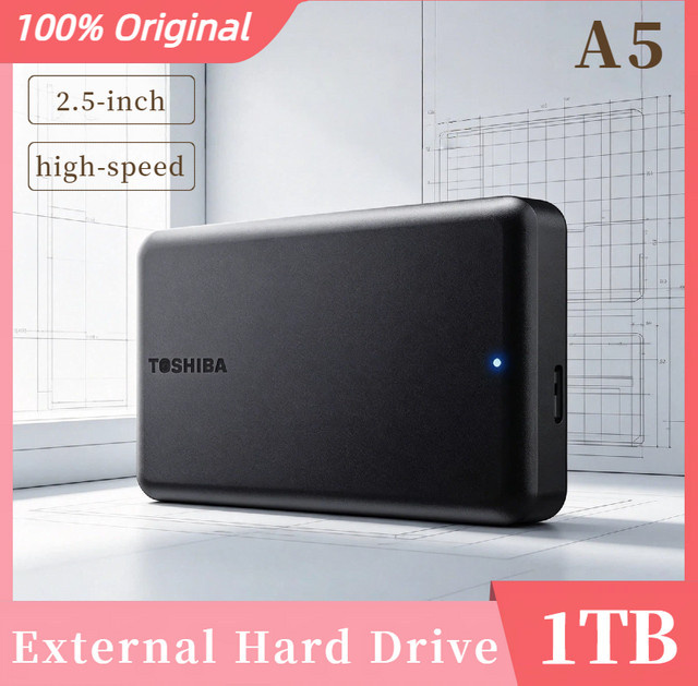 Toshiba Externe Festplatte 1TB, 2,5 Zoll HDD, USB 3.2 Gen1, Schwarz - Bild 1