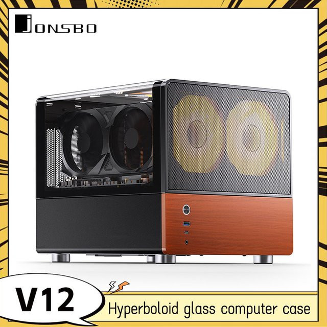 Jonsbo V12 Hyperboloid Glas Sea-View-Gehäuse MATX Desktop Gaming Gehäuse mit Typ-C-Schnittstelle in Weiß - Bild 1