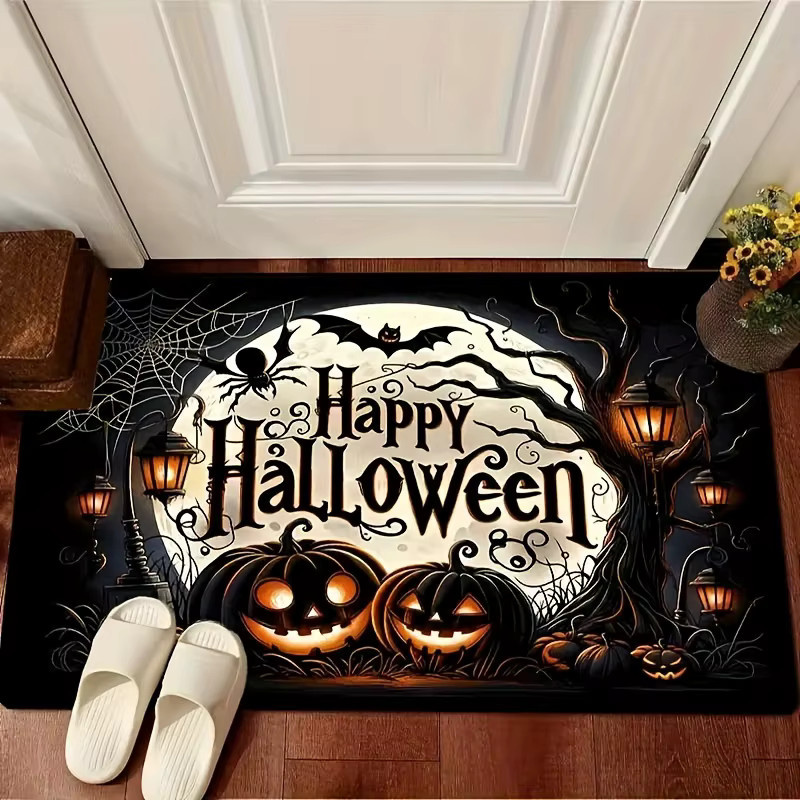 Vikama Halloween Teppich mit Horror Kürbis und Geist, wetterfeste Fußmatte für Outdoor und Innenbereich, B/T: 60 x 40 cm, Mehrfarbig - Bild 3