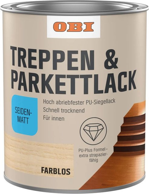 OBI Treppen- und Parkettversiegelung Transparent Seidenmatt Wasserbasiert 2,5 l - Bild 1