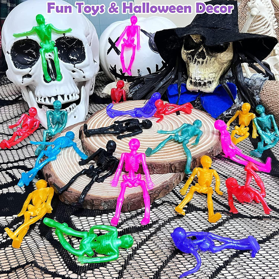 Super Six Dehnbares Weiches Gummi Totenkopf Skelett Zombie Puppe 10-teiliges Set - Bild 3