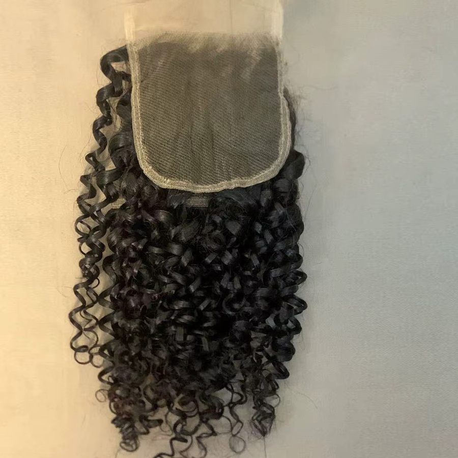 BINF Pixie Curly Brasilianisches Echthaar-Bündel mit Lace Closure, 8-24 Zoll - Bild 3
