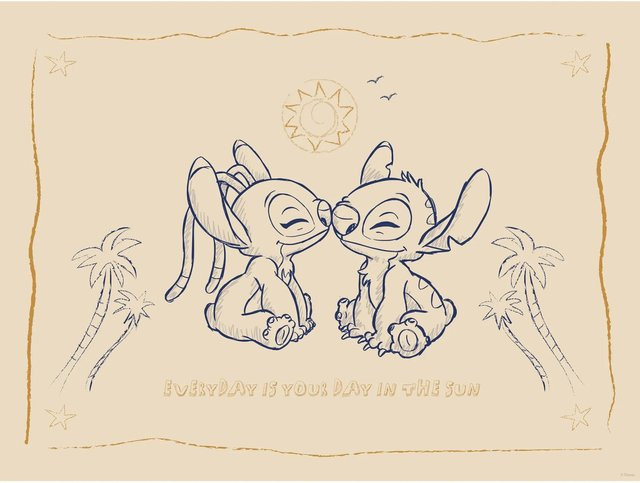 Komar Disney Lilo and Stitch Wandbild Your Day in the Sun, Multicolor, B: 40 cm, H: 30 cm - Bild 1