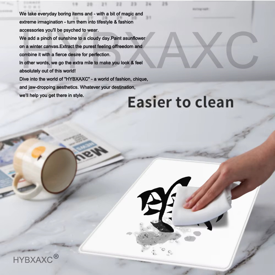 HYBXAXC HD E-Sports Mauspad mit chinesischem Schriftzeichen Love in Weiß, Speed-Mausmatte mit Fixierkante und ultrafeiner Oberfläche, B/T: 45 x 40 cm - Bild 6