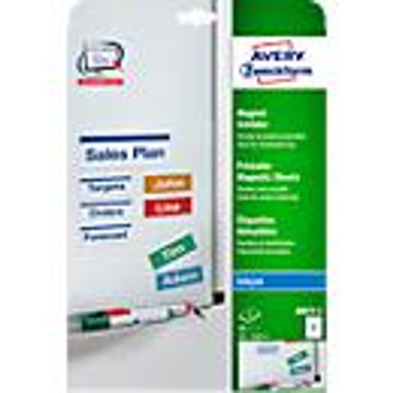 Avery Magnetische Etiketten J8875-5, weiß, Metall, für Inkjet, 40 Stück, B: 50 mm, H: 140 mm - Bild 3