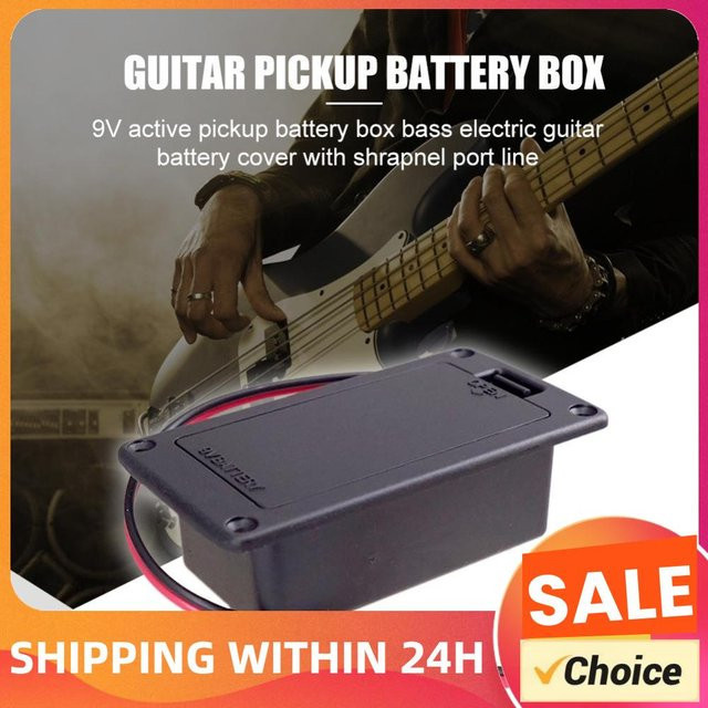 9V Pickup-Batteriehalter und Gehäuse mit Abdeckung in Schwarz als Ersatz für Akustikgitarren - Bild 1