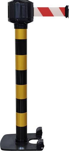 VISO RXLO1050NJRB LO3 Gurtabsperrpfosten Gelb, selbstständig stehend, Gurtlänge 10m, Durchmesser: 8 cm, Höhe: 99 cm - Bild 1