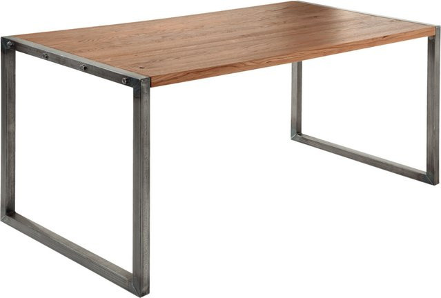 VEGA Esstisch Torres rechteckig in Eiche Antik/Braun mit grauem Gestell, B/T/H: 160 x 80 x 75 cm - Bild 1