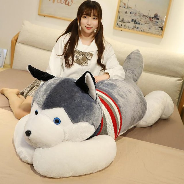 BC Pet Supplies Husky Plüschtier, 50cm, Grau - Bild 1