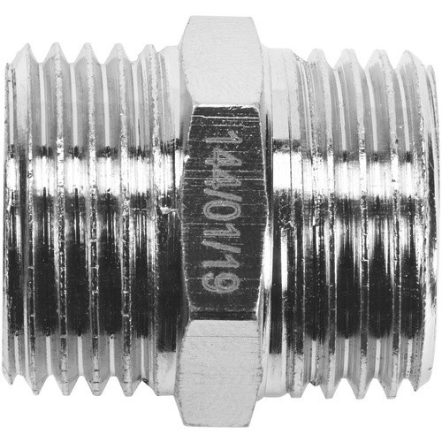 Cornat Doppelnippel aus Messing in Silber, 1/2 Zoll - Bild 2
