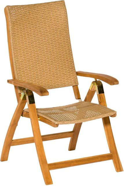 Merxx Gartenmöbelset Capri 7-teilig mit Ausziehtisch und 6 Sitzplätzen aus Akazienholz und Kunststoffgeflecht in Beige und Braun - Bild 4