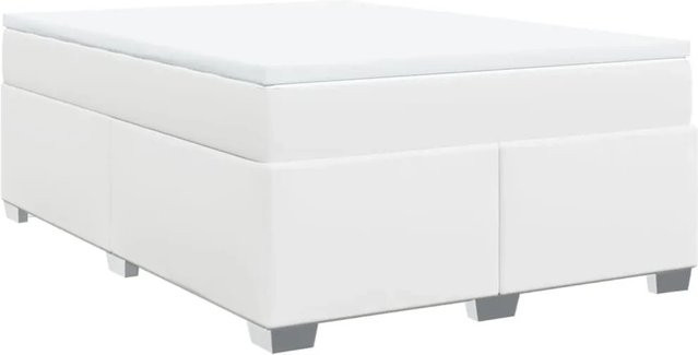 vidaXL Boxspringbett mit Matratze und Taschenfederkern in Weiß, B/T/H: 140 x 200 x 46 cm - Bild 1
