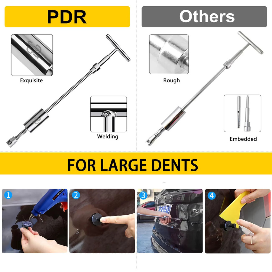 Super PDR Professionelles Beulenreparatur Set für lackfreie Autohagelschaden Reparatur mit Saugnapf und Beulenzieher - Bild 5