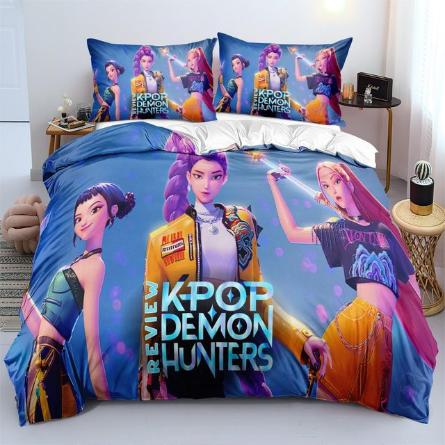 Luxus Bettwäscheset Hip Hop Kpop Dämonenjäger mit Bettbezug und Kissenbezug Multicolor, B/H: 135 x 200 cm - Bild 1