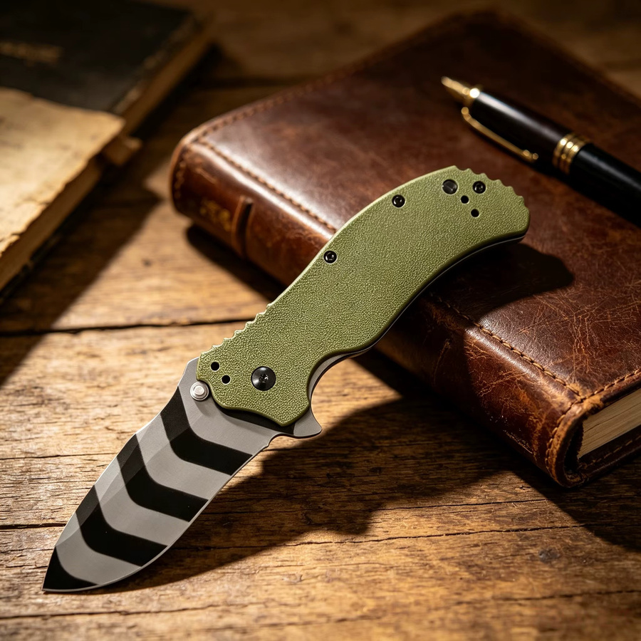 JIBENREN Z0350-EDC Mini-Klappmesser aus S30V-Stahl mit G10-Griff in Dunkelkhaki - Bild 2